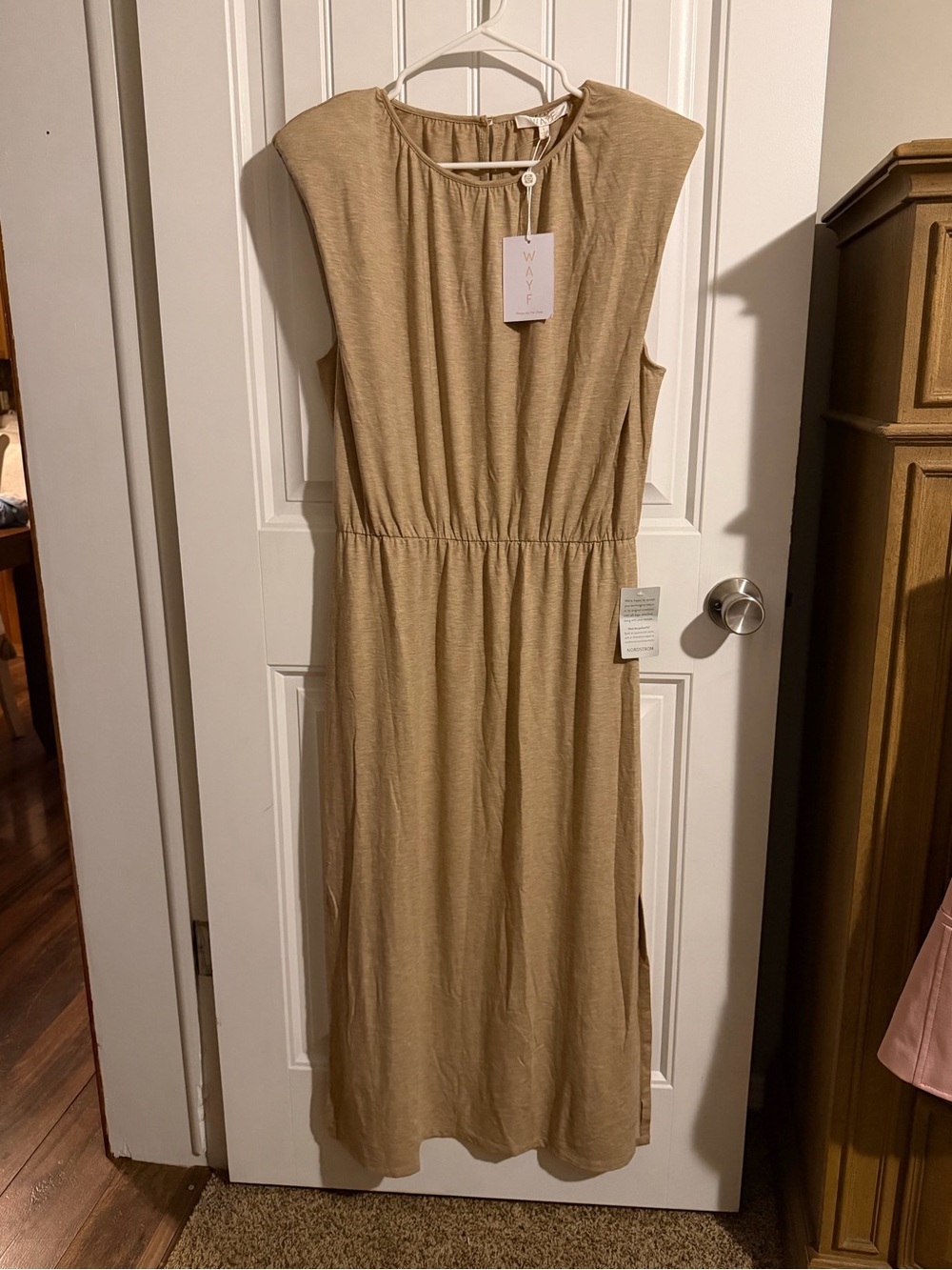 WAYF Sleeveless Maxi Dress in Camel Brown
